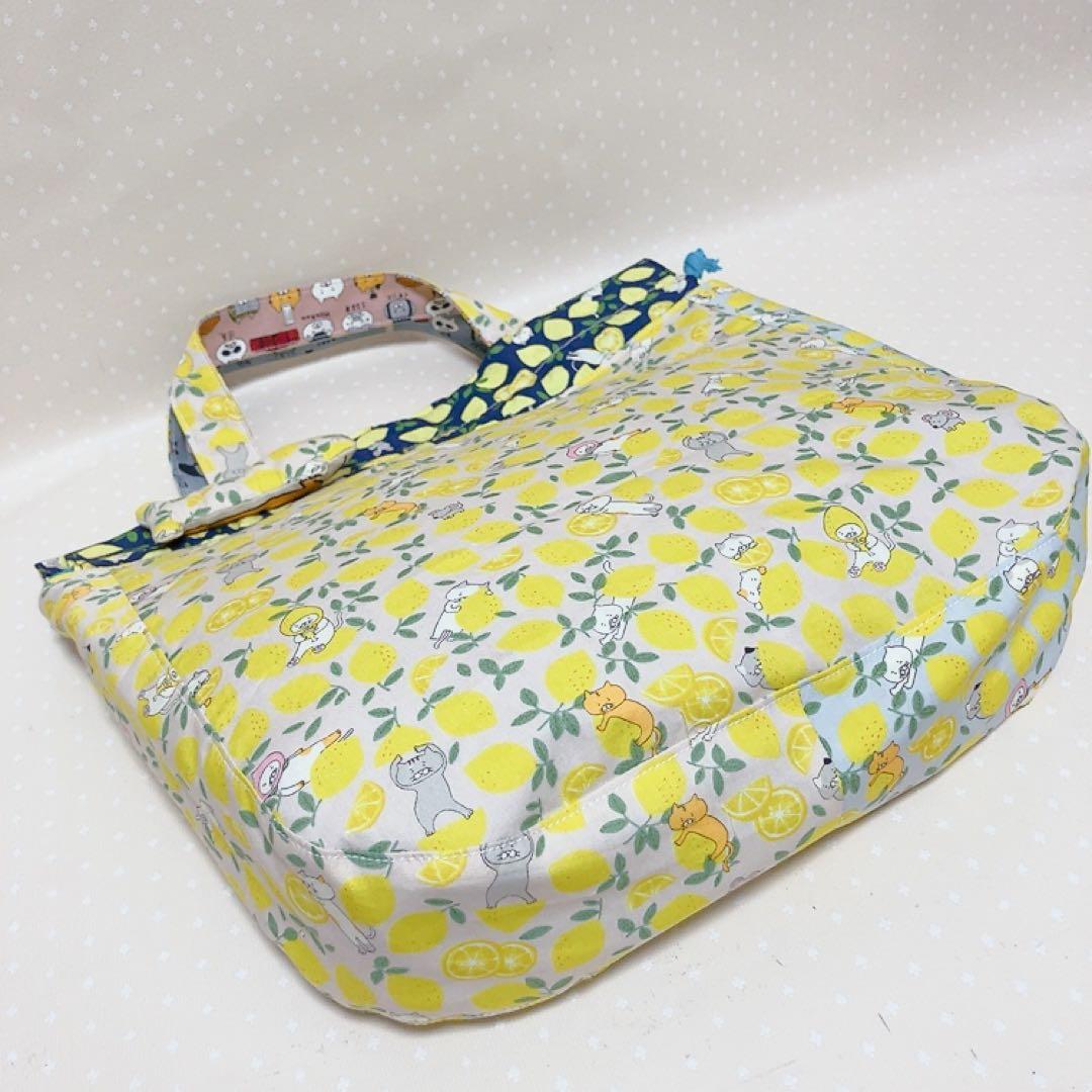 むっくみん。 双子ポーチ 巾着トートバッグ ねこ生地 パッチワーク