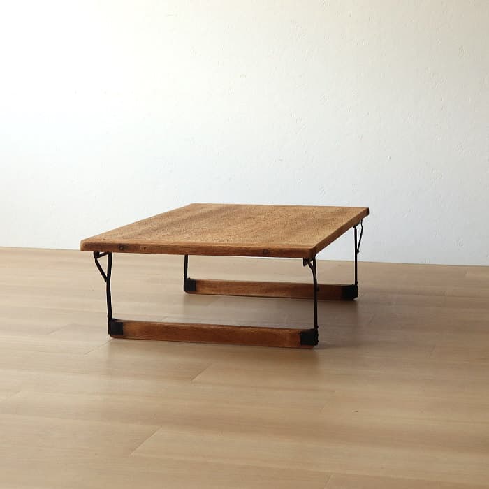 アンティーク ラワン材 折り畳み ローテーブル ちゃぶ台 古家具 レトロ