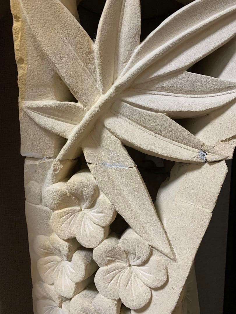 石彫刻　装飾台座　パラスストーン　アジアン　バリ風　オブジェ　パラス石