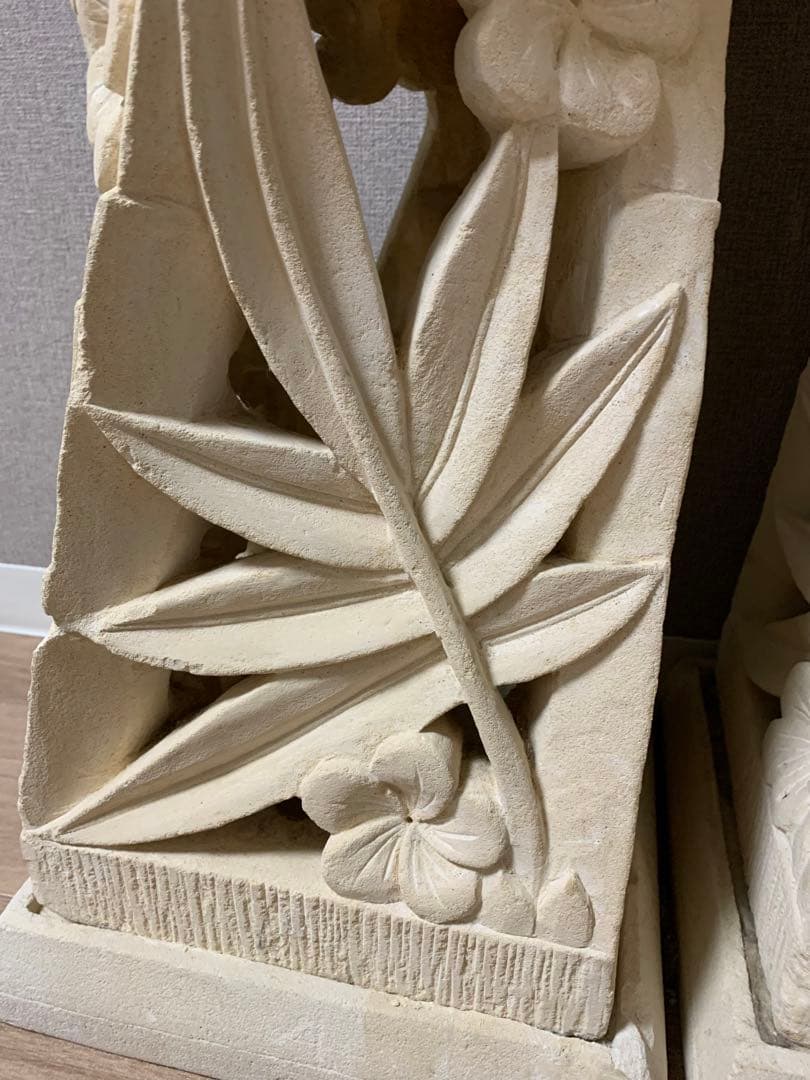 石彫刻　装飾台座　パラスストーン　アジアン　バリ風　オブジェ　パラス石