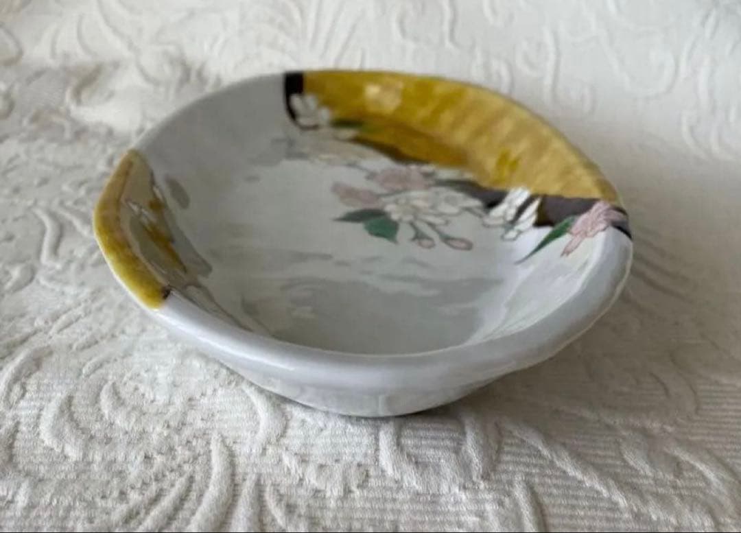 宮本晄さん　九谷焼　11号　大皿　オーバル　春待ち