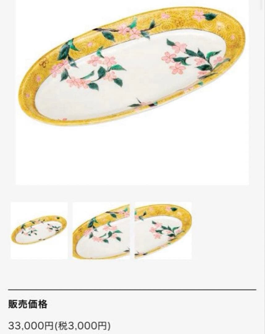 宮本晄さん　九谷焼　11号　大皿　オーバル　春待ち