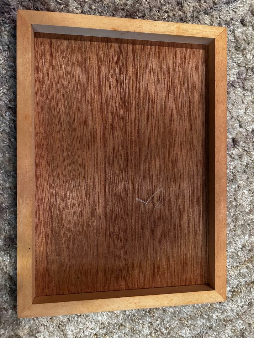 日本画 白い花 木製フレーム付き　【作者不明】