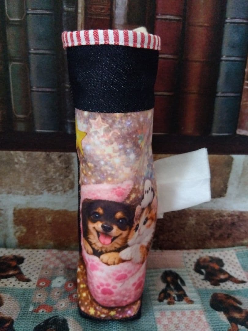 犬イラスト小物入れ 巾着