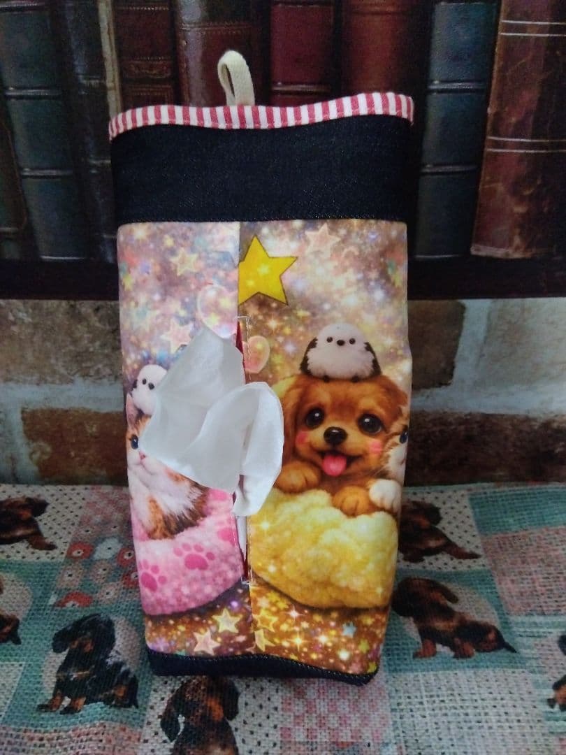 犬イラスト小物入れ 巾着