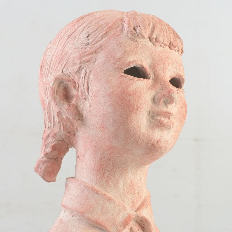 一陽会常任委員　彫刻家　中村輝作　『小女』　共箱　V　9947