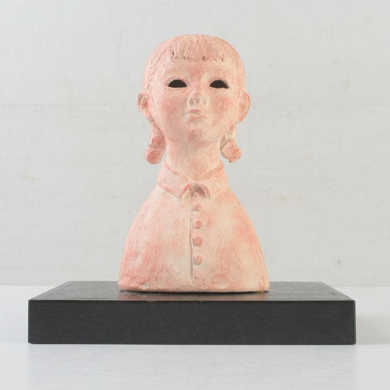 一陽会常任委員　彫刻家　中村輝作　『小女』　共箱　V　9947