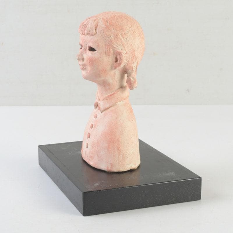 一陽会常任委員　彫刻家　中村輝作　『小女』　共箱　V　9947