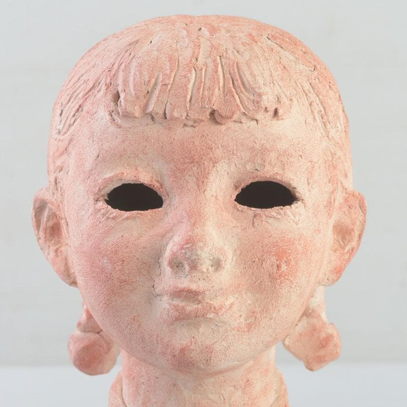 一陽会常任委員　彫刻家　中村輝作　『小女』　共箱　V　9947