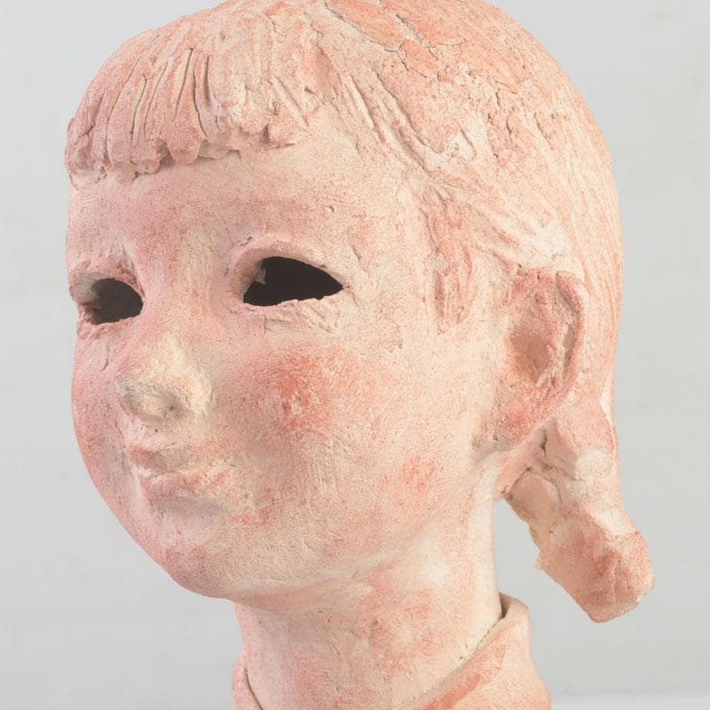 一陽会常任委員　彫刻家　中村輝作　『小女』　共箱　V　9947