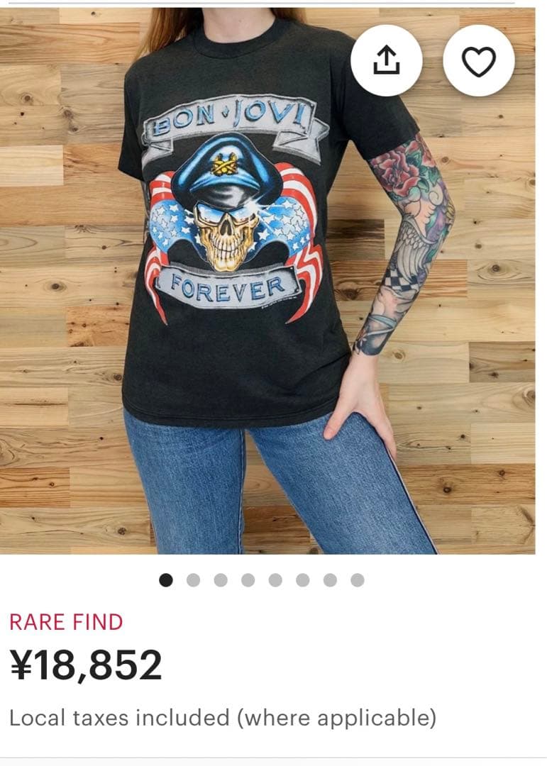 ボンジョヴィ 本人着用 ツアー公式Tシャツ 2000年 送料無料！