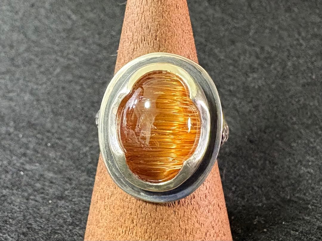 ルチルクオーツのハンドメイドリング