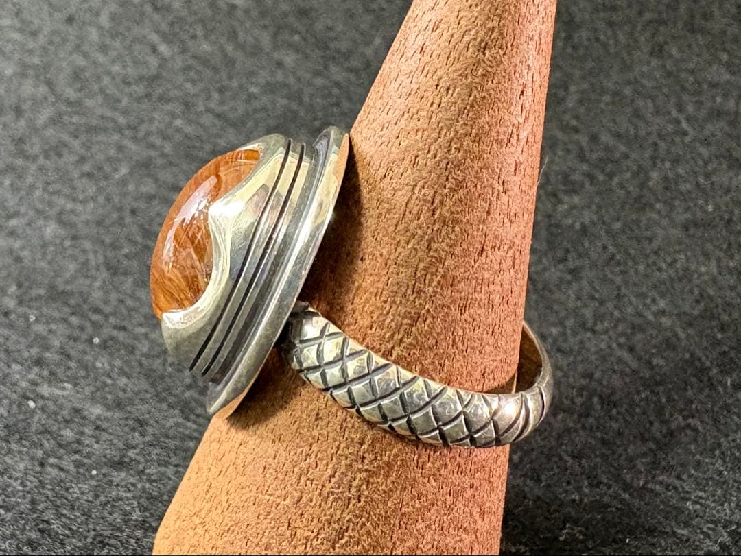 ルチルクオーツのハンドメイドリング