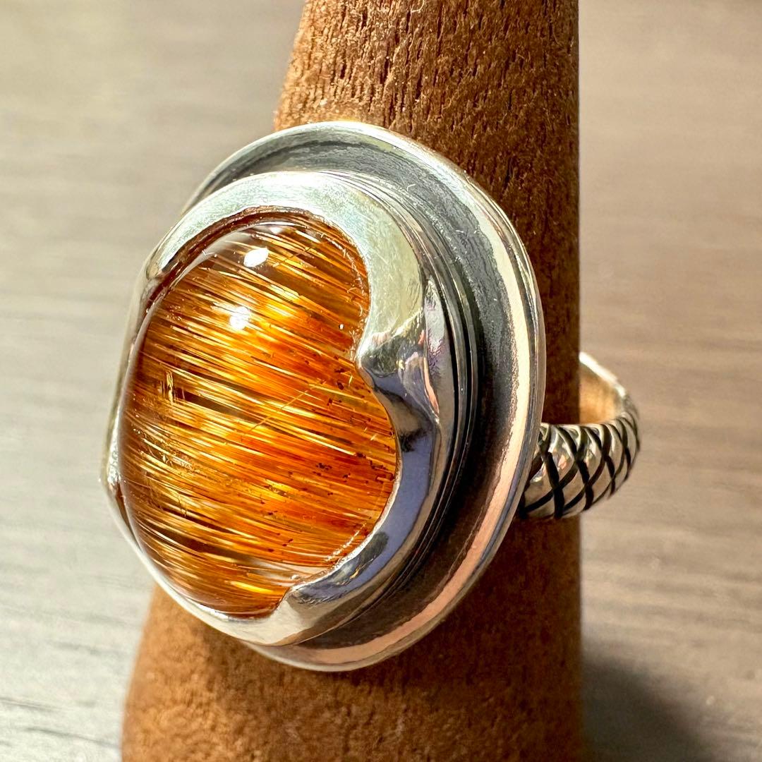 ルチルクオーツのハンドメイドリング