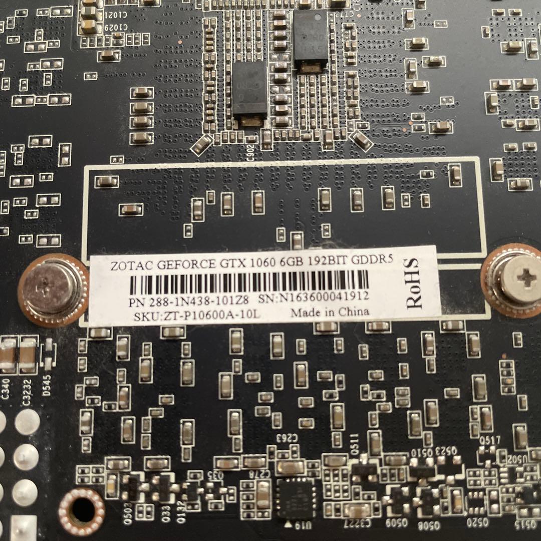 値下げしました。ZOTAC GEFORCE GTX 1060 6GB