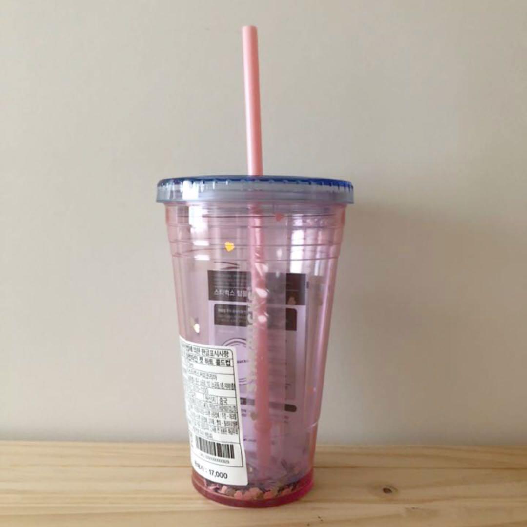 【新品】韓国 スタバ バレンタイン タンブラー キャット ハート ゴールドカップ