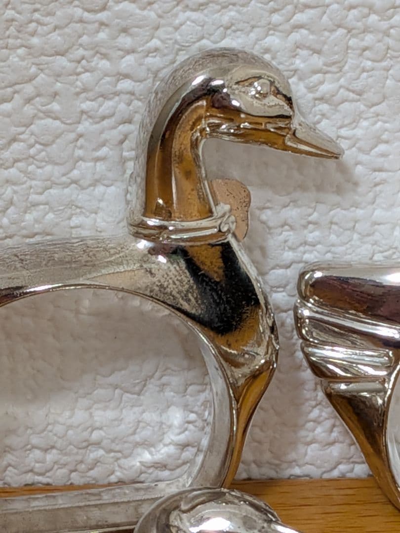 白鳥 スワン ナプキン リング８個セット フランス アンティークシルバープレート