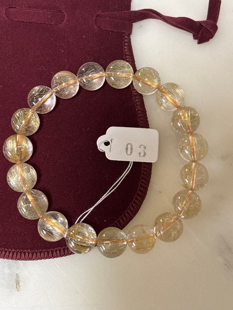 ゴールドタイチンルチルクォーツ ブレス10.7mm