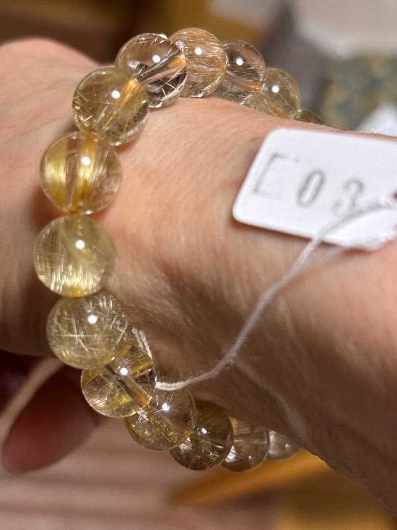 ゴールドタイチンルチルクォーツ ブレス10.7mm