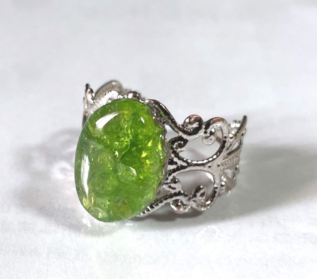 展示用/レジン/ペリドットのリング