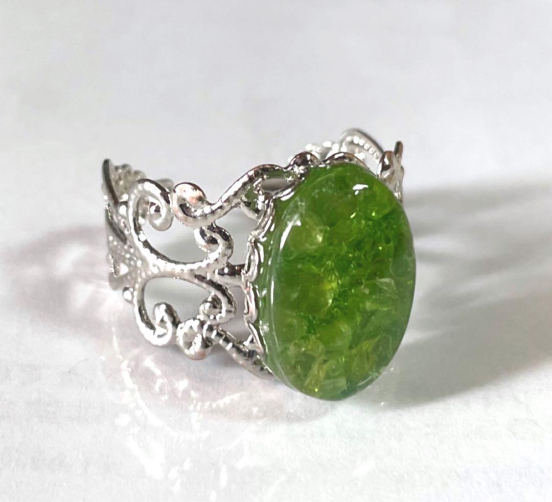 展示用/レジン/ペリドットのリング