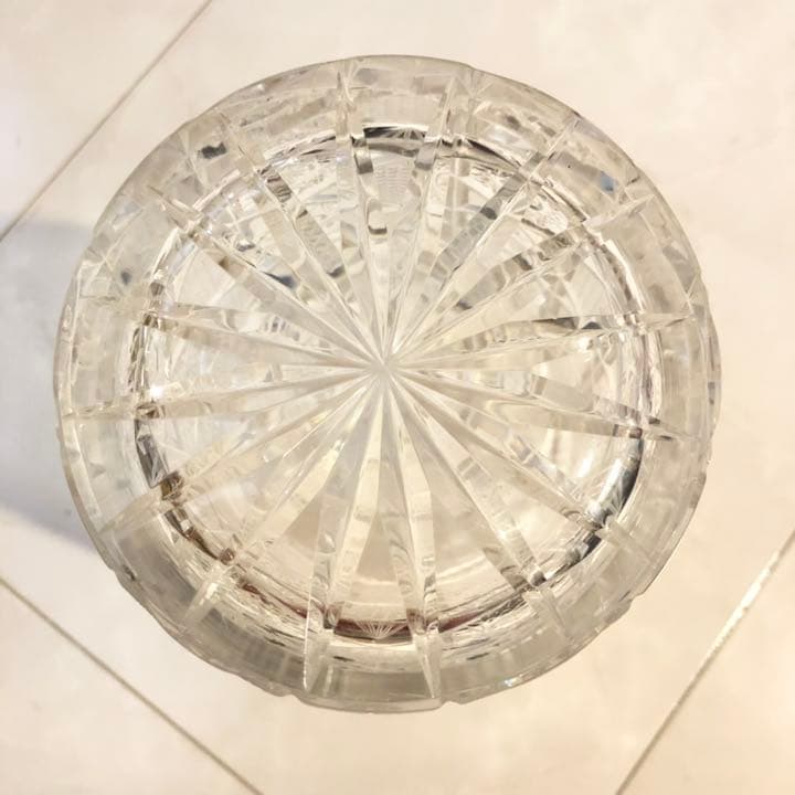 #38 ボヘミア　ガラス　花瓶　花器　Bohemia ハンドカット　クリスタル