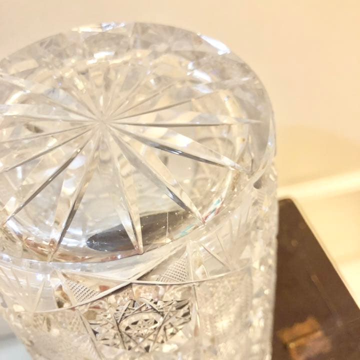 #38 ボヘミア　ガラス　花瓶　花器　Bohemia ハンドカット　クリスタル