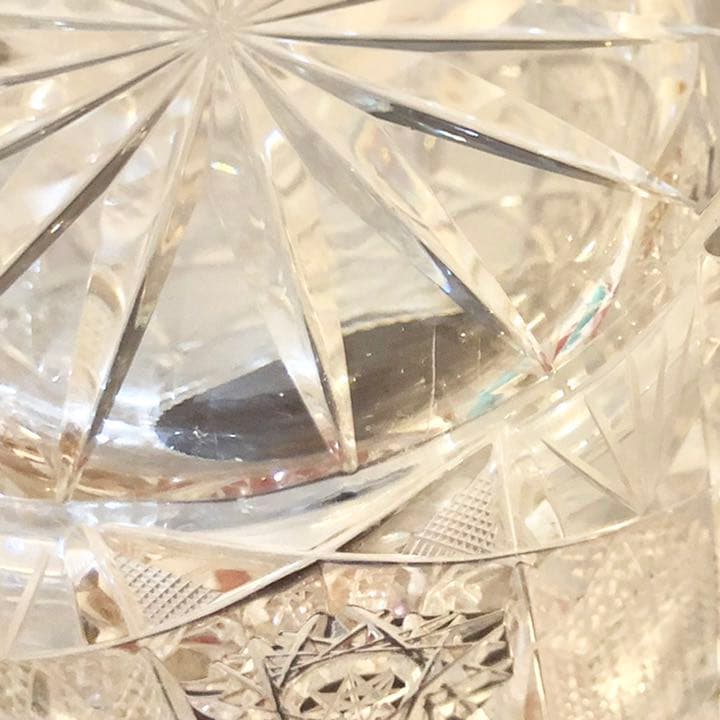 #38 ボヘミア　ガラス　花瓶　花器　Bohemia ハンドカット　クリスタル