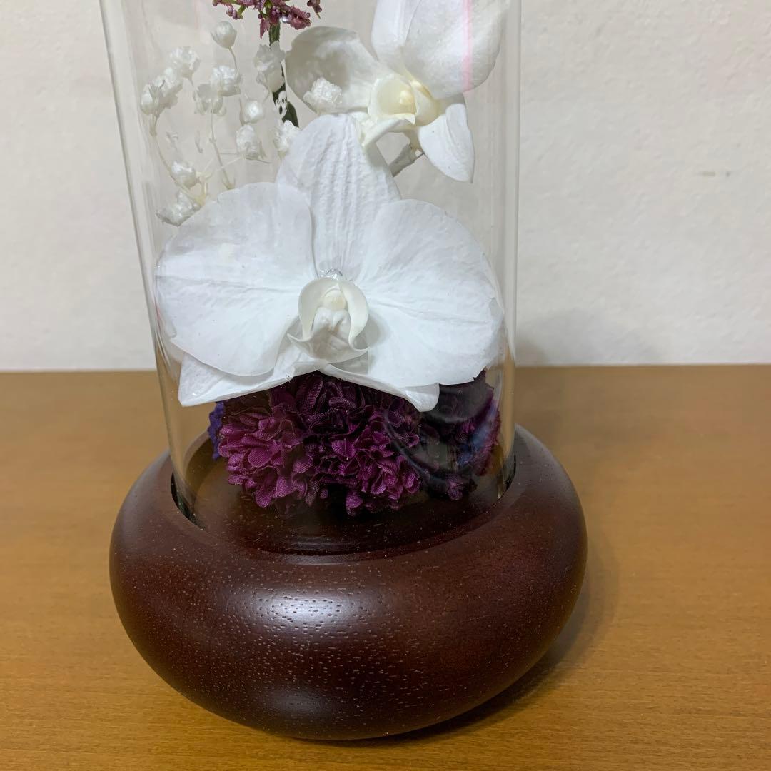 プリザーブドフラワー仏花※モダンなガラスドーム