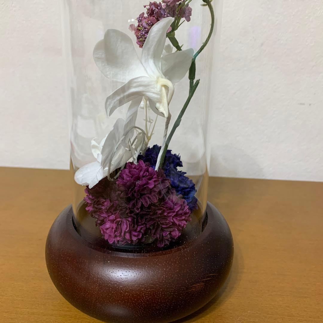 プリザーブドフラワー仏花※モダンなガラスドーム