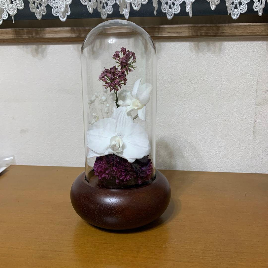 プリザーブドフラワー仏花※モダンなガラスドーム