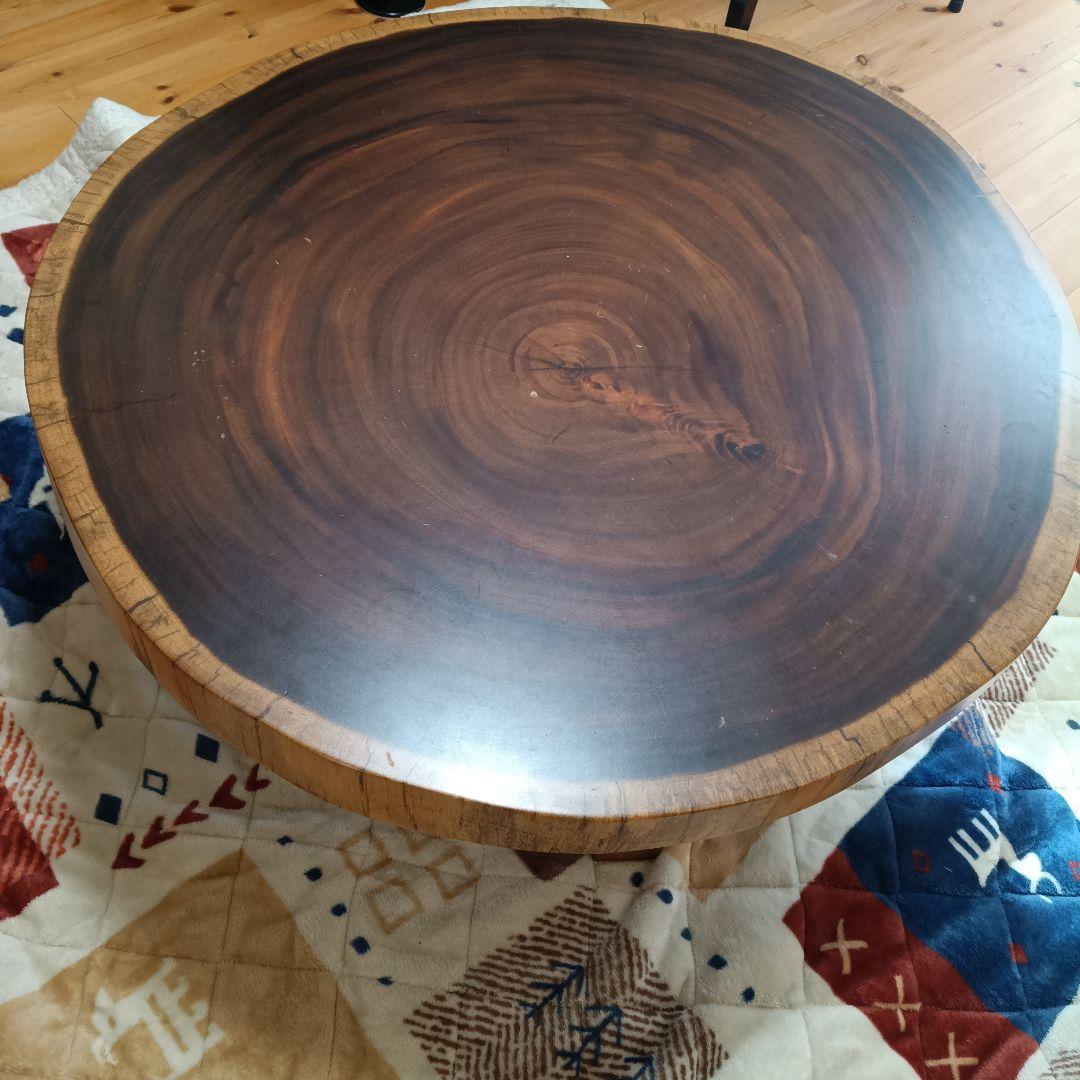 モンキーポッド　丸テーブル　輪切り　座卓