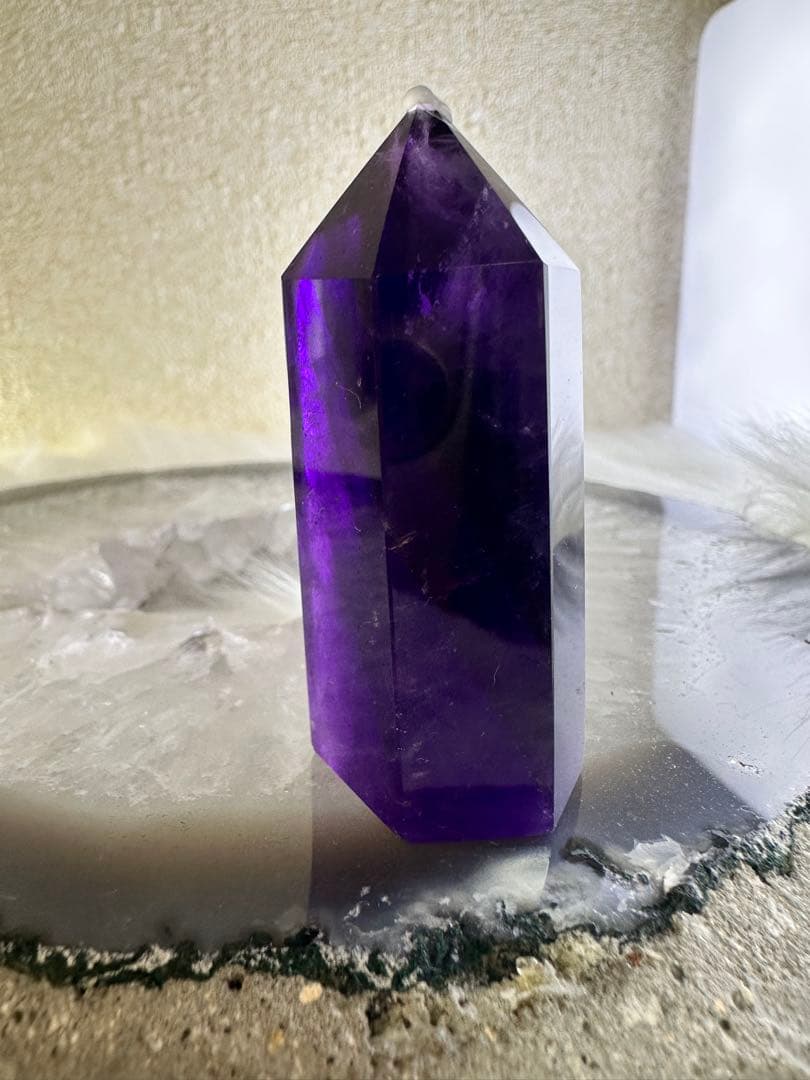 極美品 ボリビア産アメトリン ポイント 高発色 バイカラー水晶 349