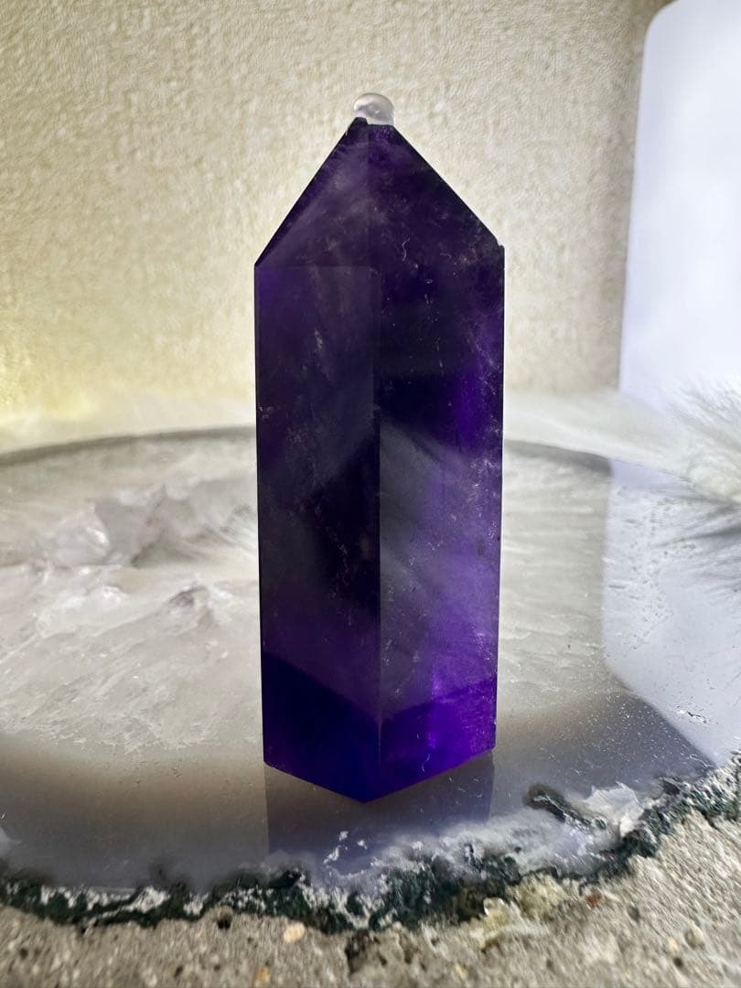 極美品 ボリビア産アメトリン ポイント 高発色 バイカラー水晶 349