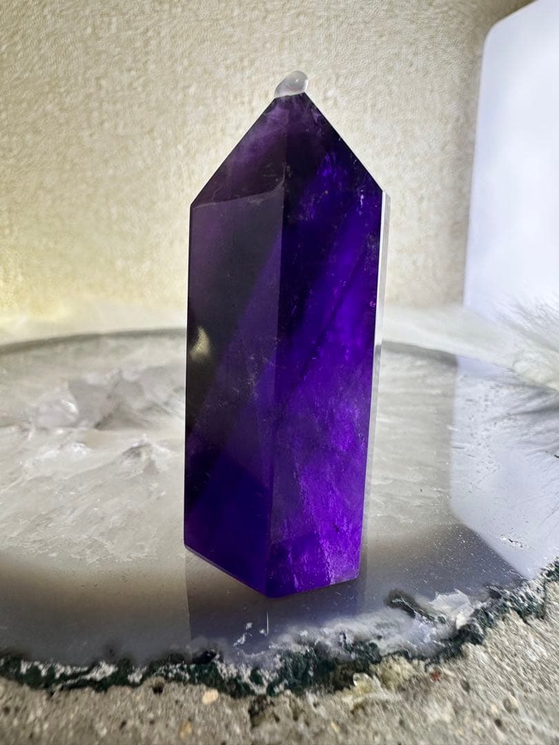 極美品 ボリビア産アメトリン ポイント 高発色 バイカラー水晶 349