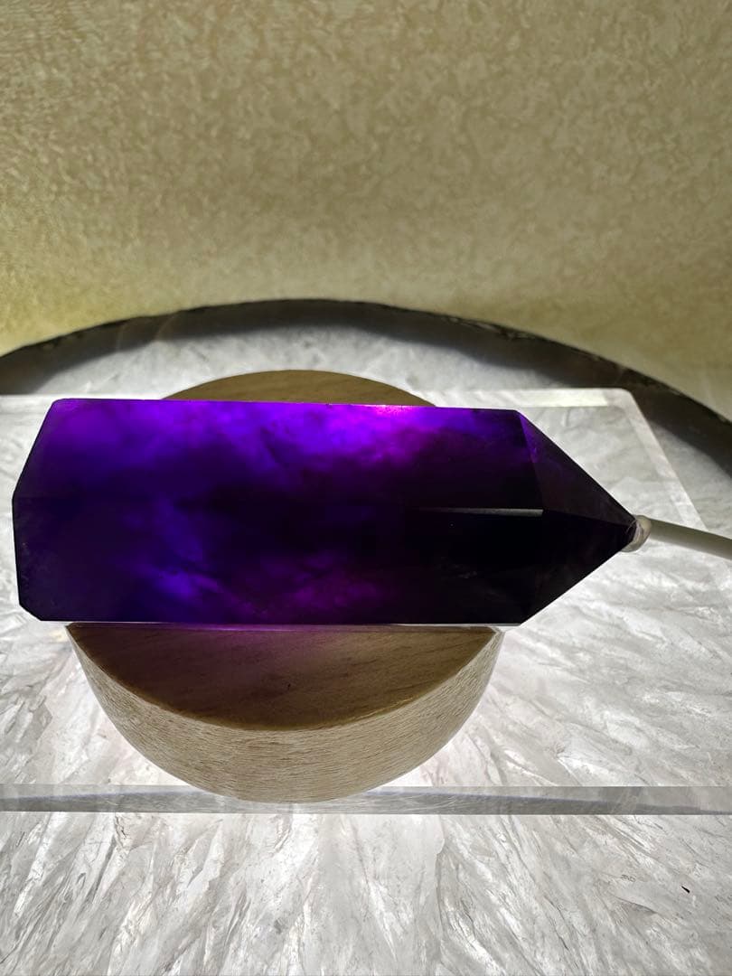 極美品 ボリビア産アメトリン ポイント 高発色 バイカラー水晶 349