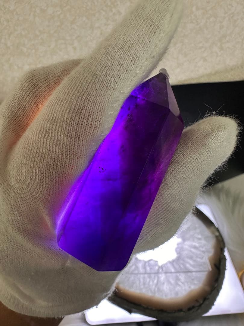 極美品 ボリビア産アメトリン ポイント 高発色 バイカラー水晶 349