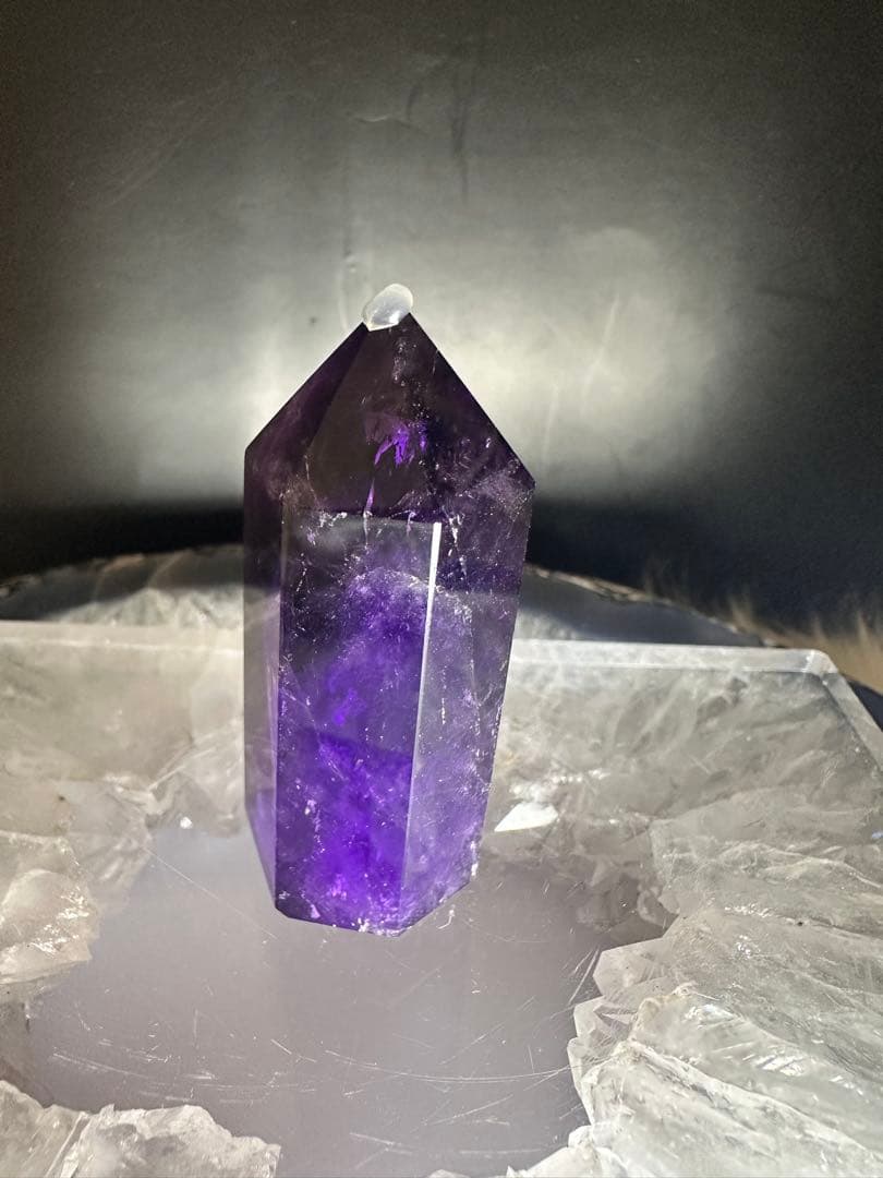 極美品 ボリビア産アメトリン ポイント 高発色 バイカラー水晶 349