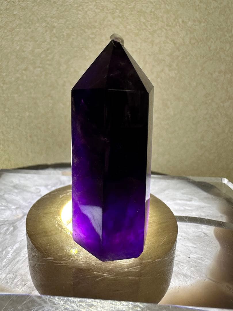 極美品 ボリビア産アメトリン ポイント 高発色 バイカラー水晶 349