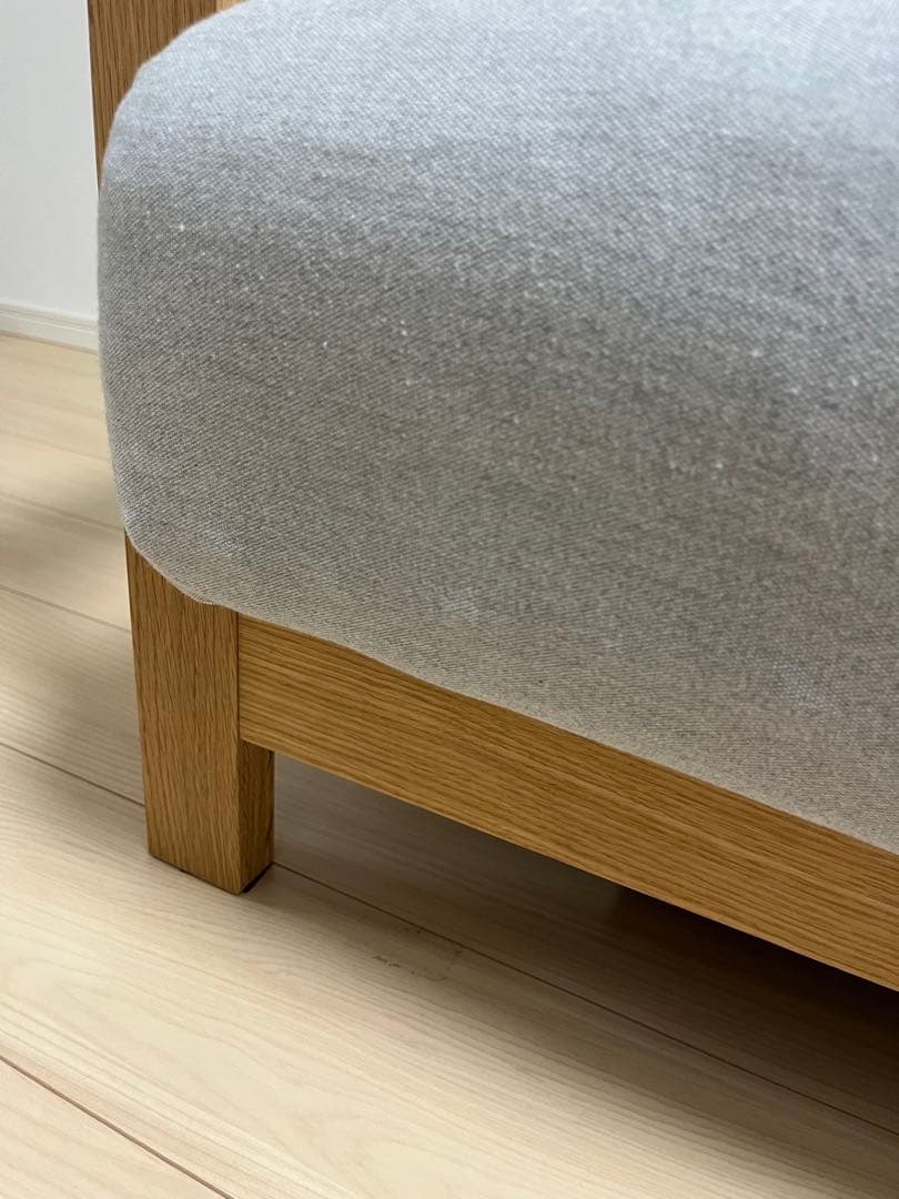 無印良品　ソファ本体木製フレームフェザーポケットコイル３シーター +ソファカバー