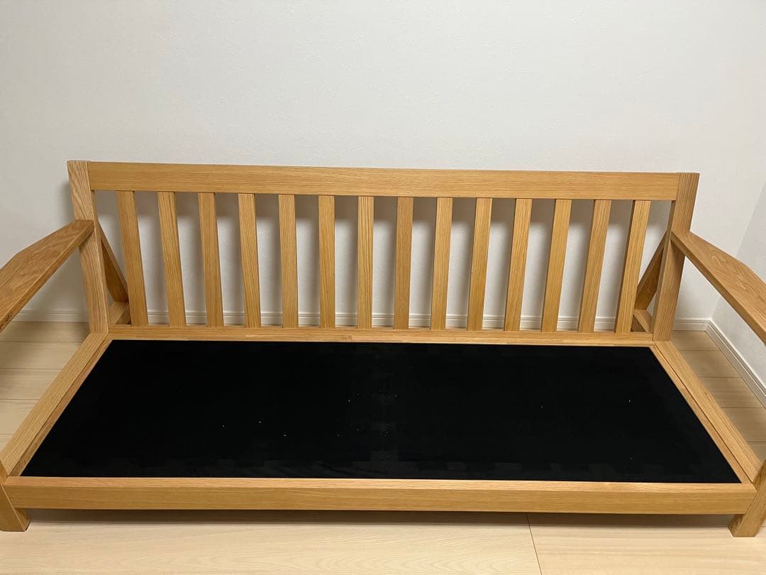 無印良品　ソファ本体木製フレームフェザーポケットコイル３シーター +ソファカバー