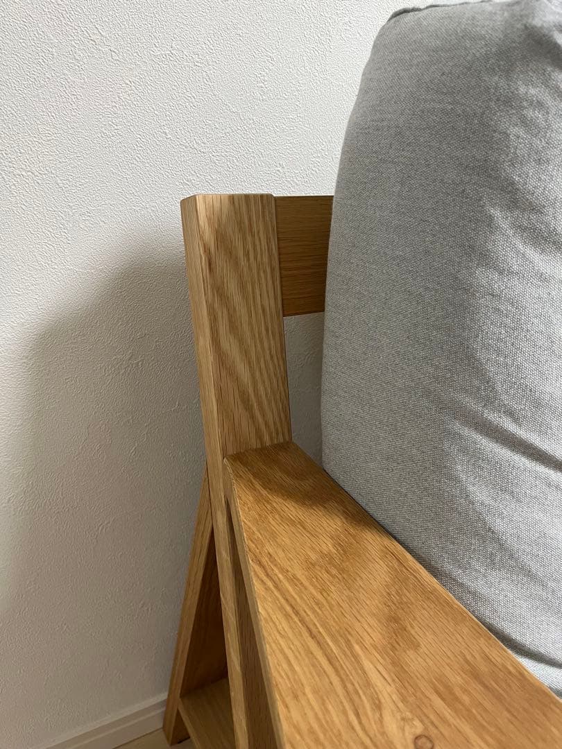 無印良品　ソファ本体木製フレームフェザーポケットコイル３シーター +ソファカバー