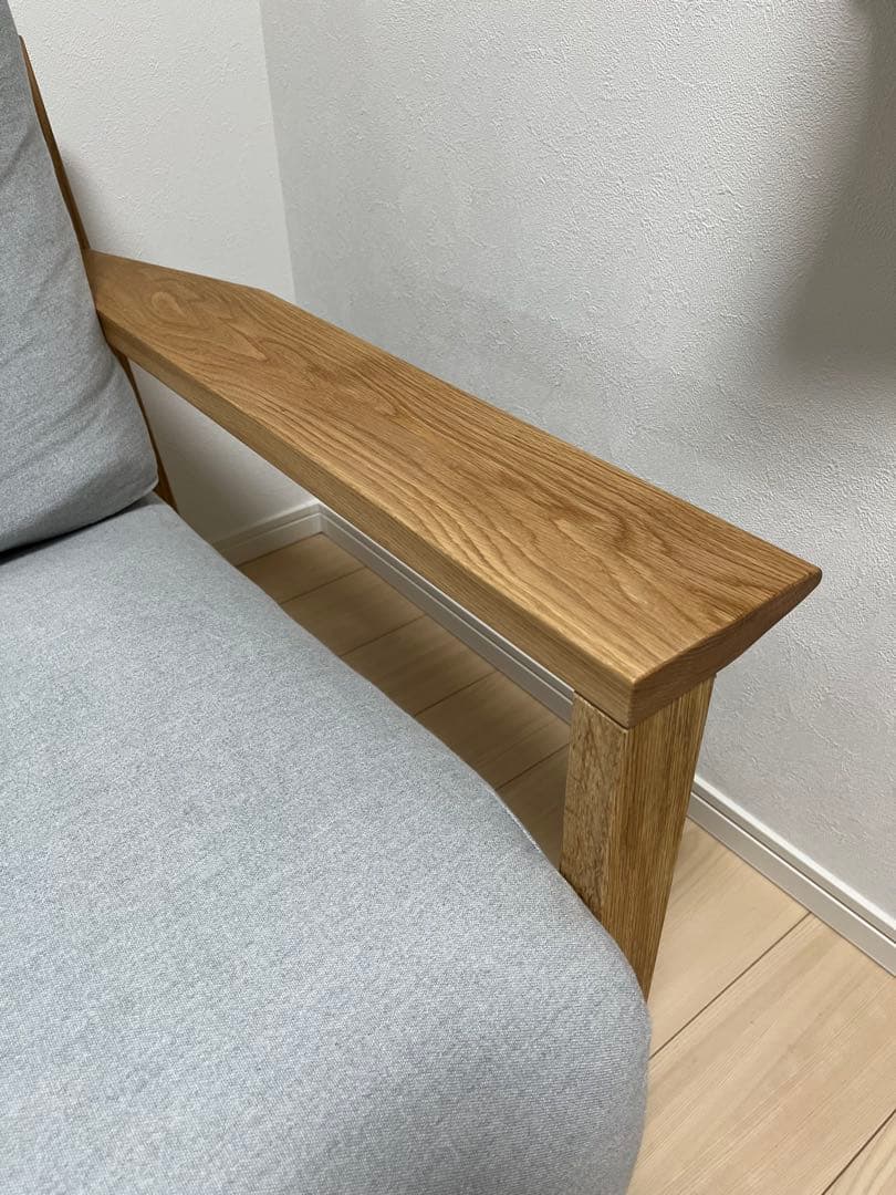 無印良品　ソファ本体木製フレームフェザーポケットコイル３シーター +ソファカバー