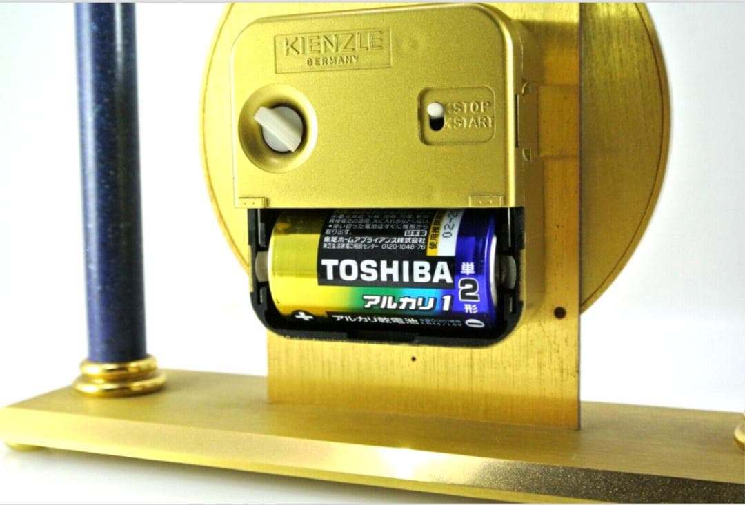 美品Kienzle キンツレ・ヴィンテージ 置時計 ゴールド/ラピスブルー