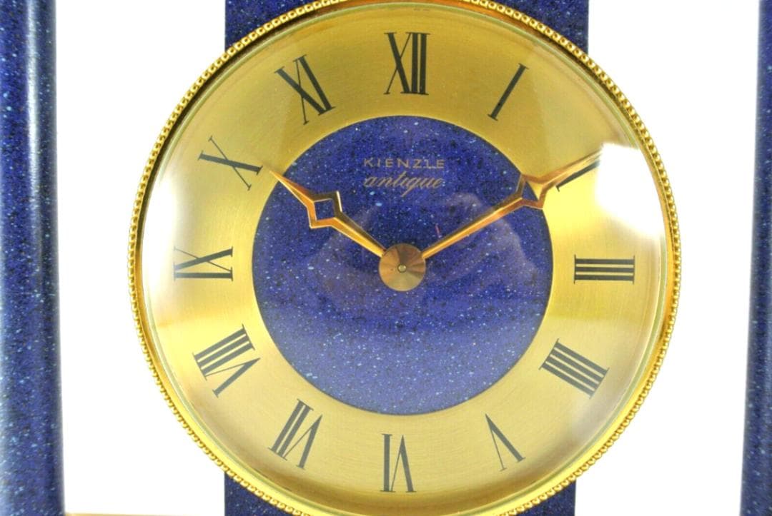 美品Kienzle キンツレ・ヴィンテージ 置時計 ゴールド/ラピスブルー