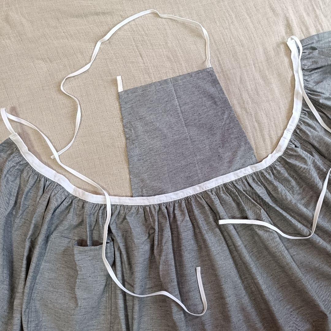 3wayエプロン◯グレー×ホワイト