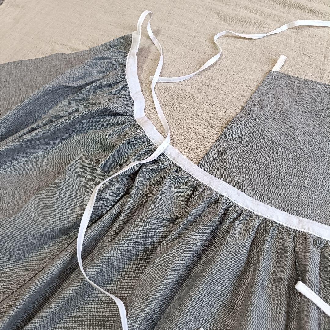 3wayエプロン◯グレー×ホワイト