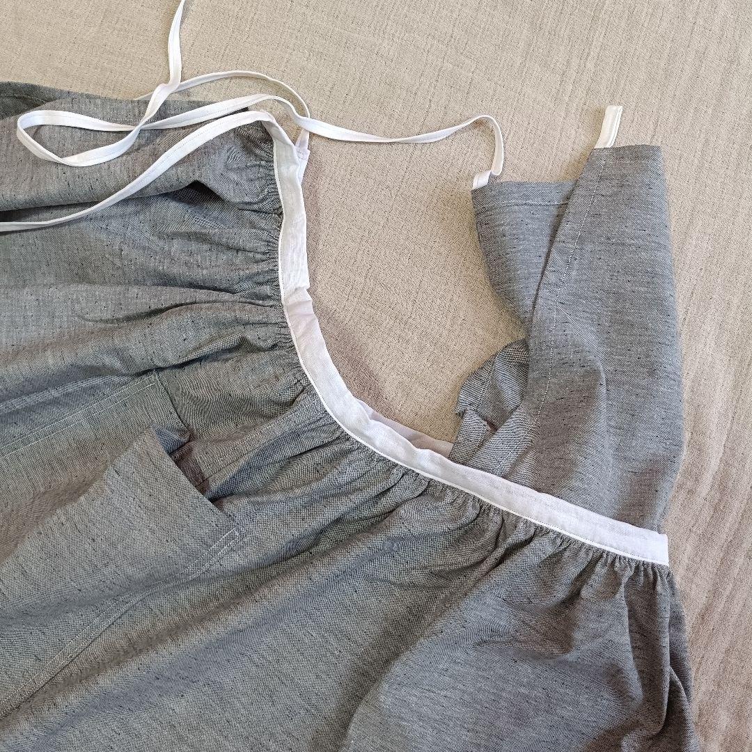 3wayエプロン◯グレー×ホワイト