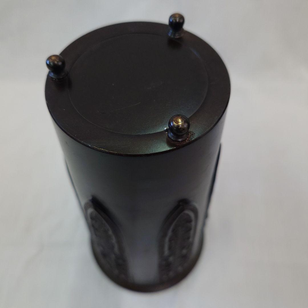 生け花 唐草透かし薄端 焼型 唐金製