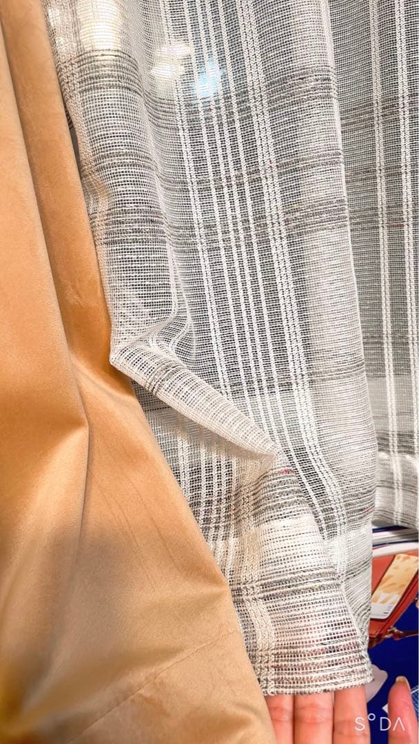 ベロアミルクティーカーテン レースカーテンセット zara